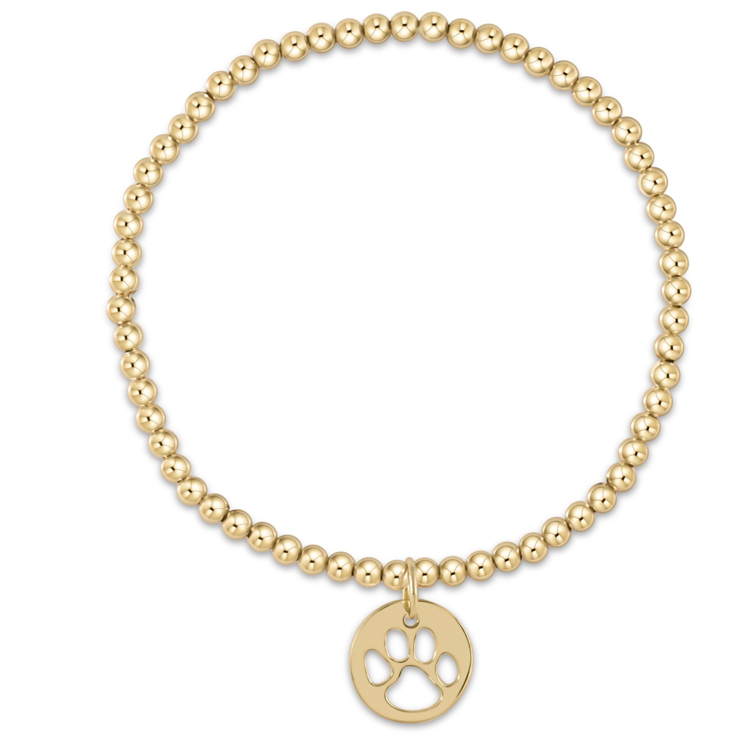 Enewton Classic Gold Bracelet PawPrintGoldDisc 3mm