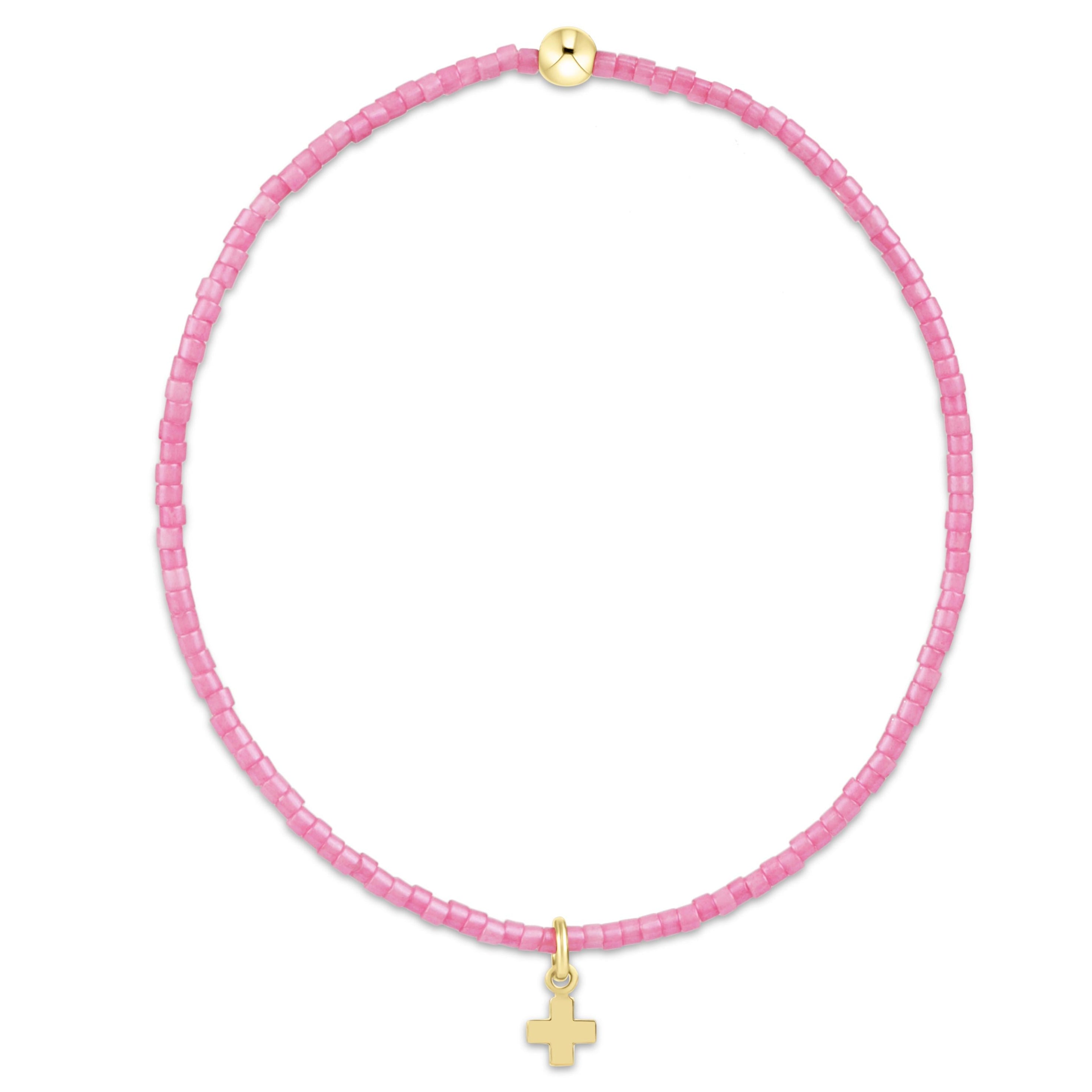 Enewton Hope Classic Bracelet 2mm Signature Cross Small Gold Charm Bubblegum