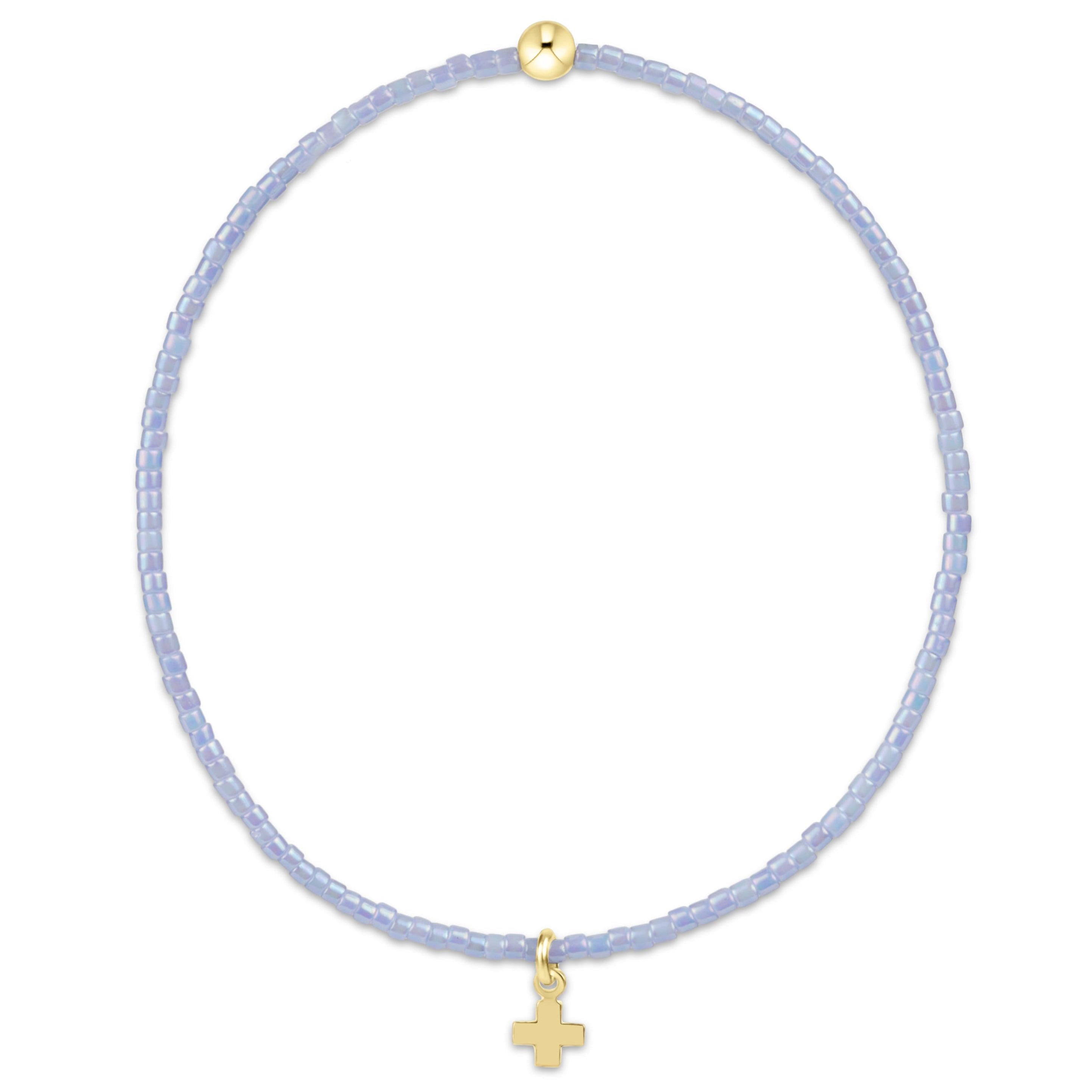 Enewton Hope Classic Bracelet 2mm Signature Cross Small Gold Charm Ocean Mist