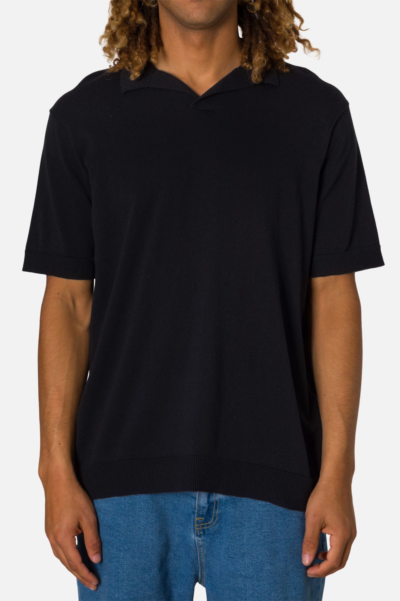 KATIN SHERMAN KNIT POLO BLACK M