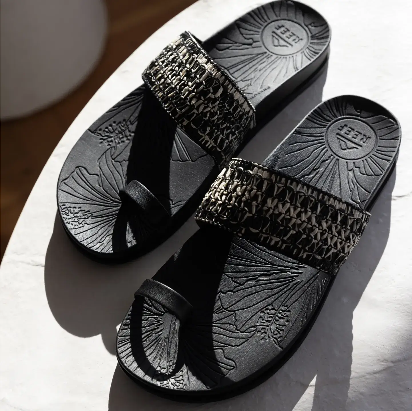 Reef Flora Cruz Womens Sandal Black Floral 10