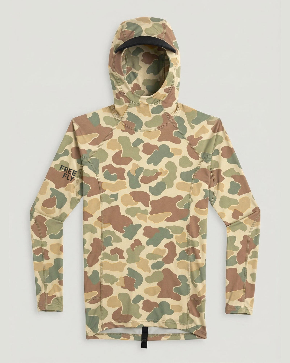 Free Fly Men'S Camo Pinnacle Hooded Rash Guard Vintage Camo L