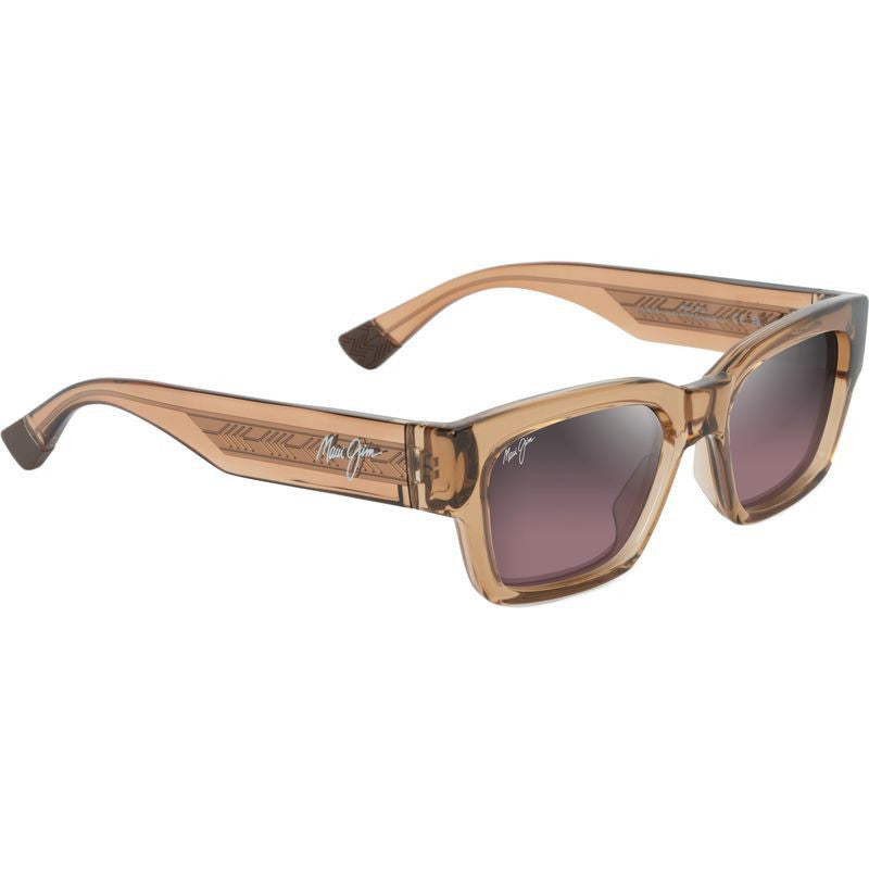 Maui Jim Kenui Polarized Sunglasses Shiny Trans Light Tan Rose