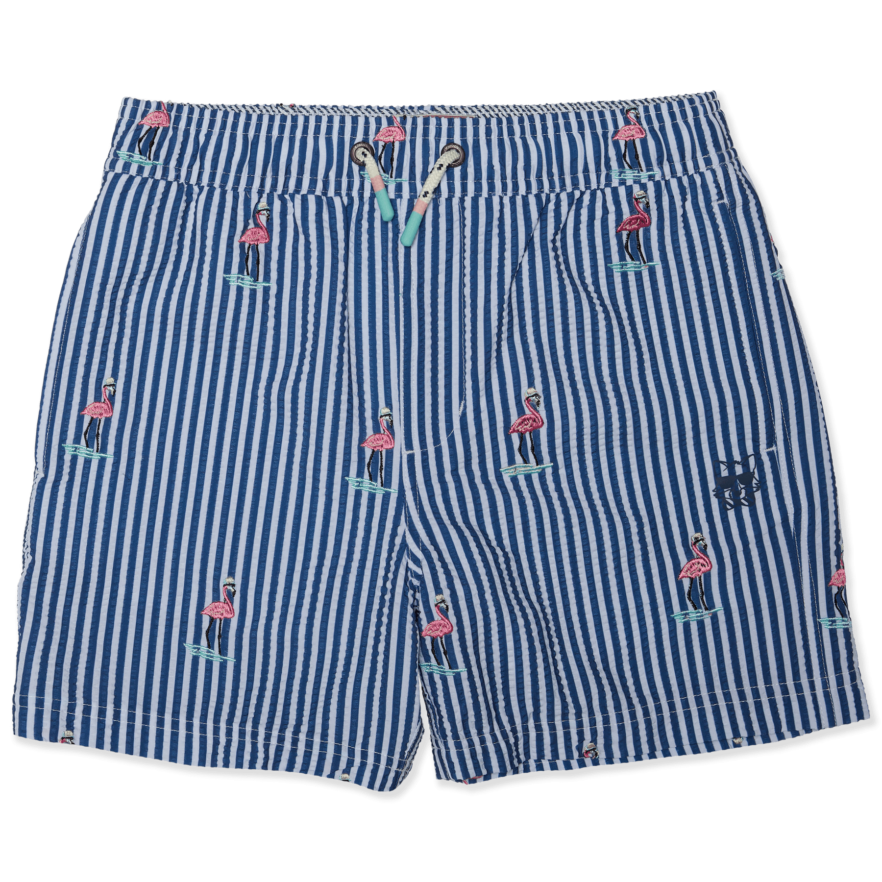 Party Pants Boys Swim Trunks Striped-Indigo M