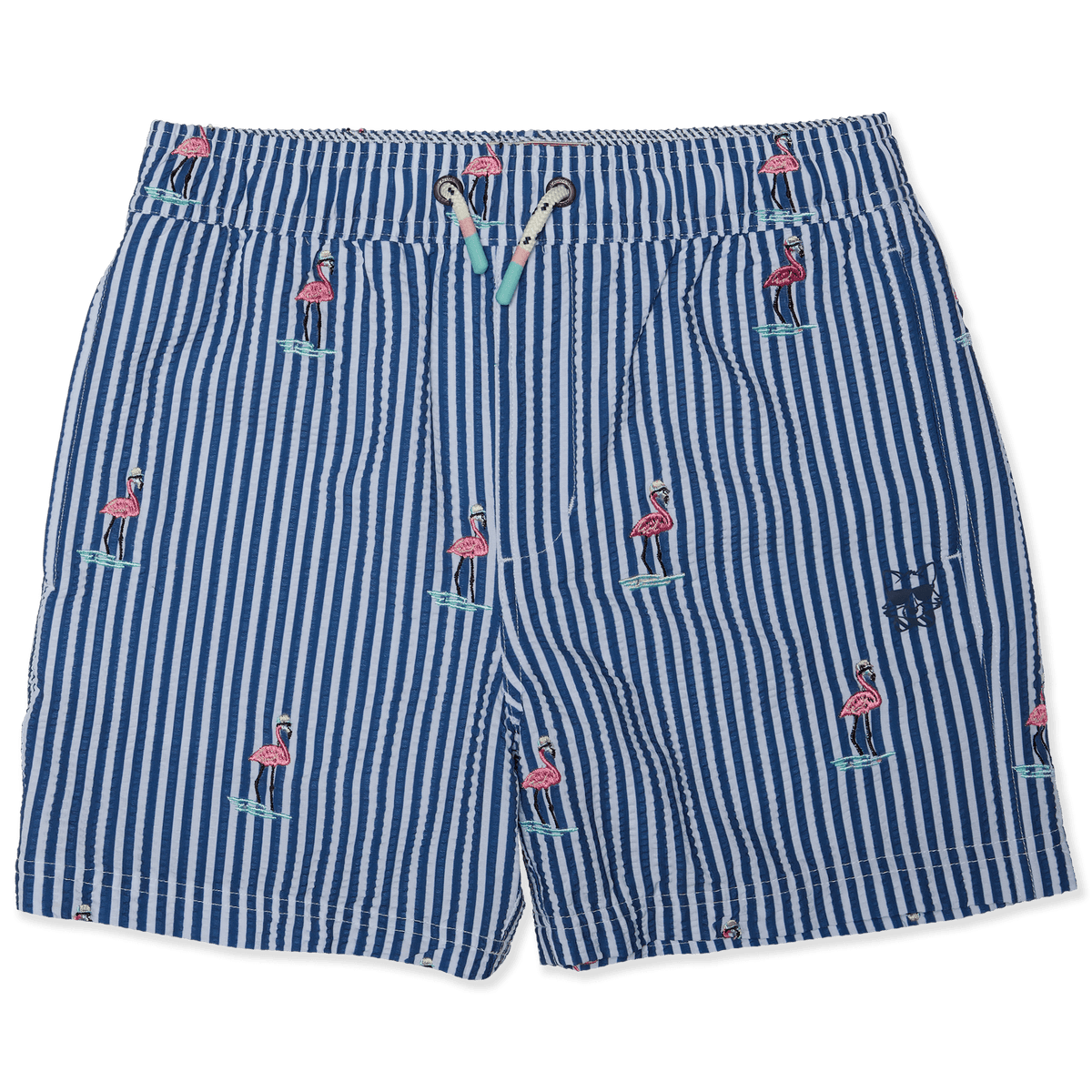 Party Pants Boys Swim Trunks Striped-Indigo XS