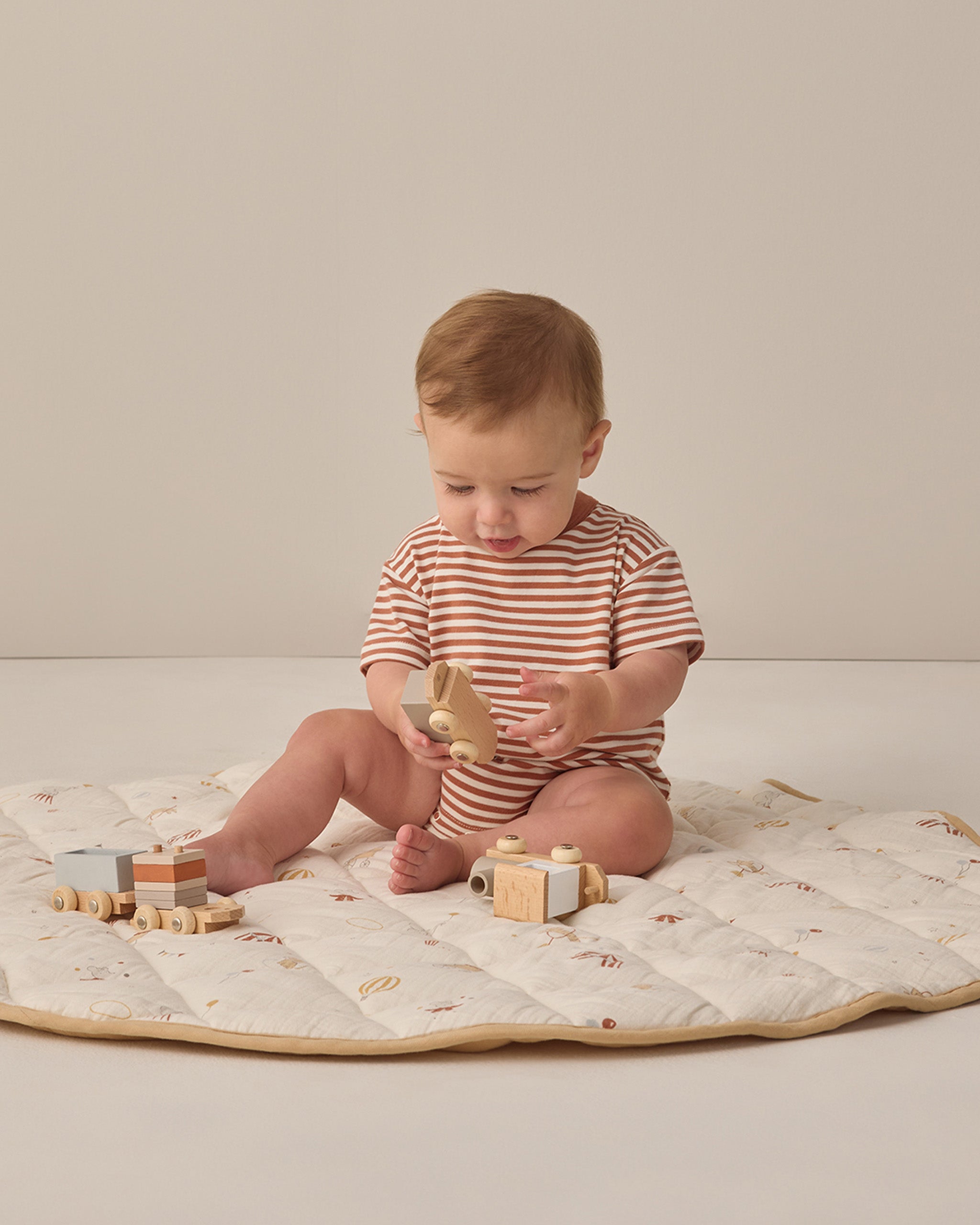 Rylee+Cru Relaxed Bubble Romper Stripe Poppy 6-12m