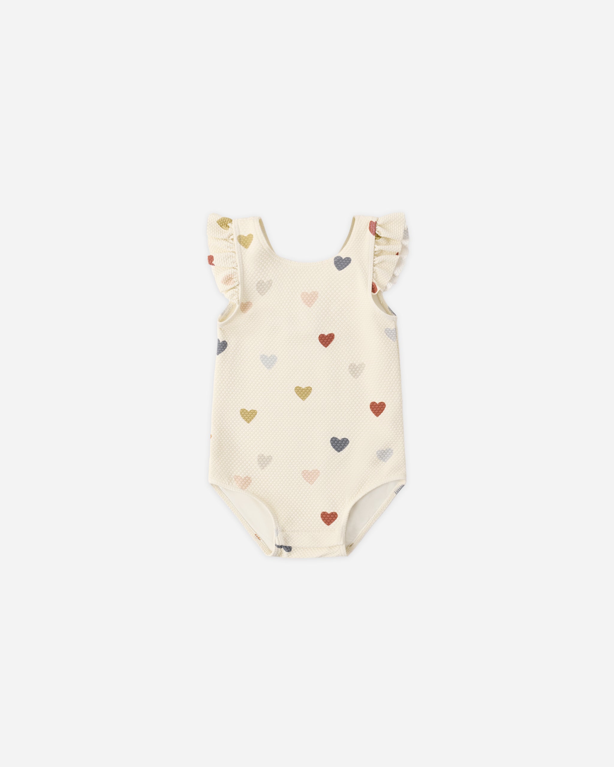 Rylee+Cru Scoop Back One-piece Swimsuit Confetti Hearts Natural 2-3y