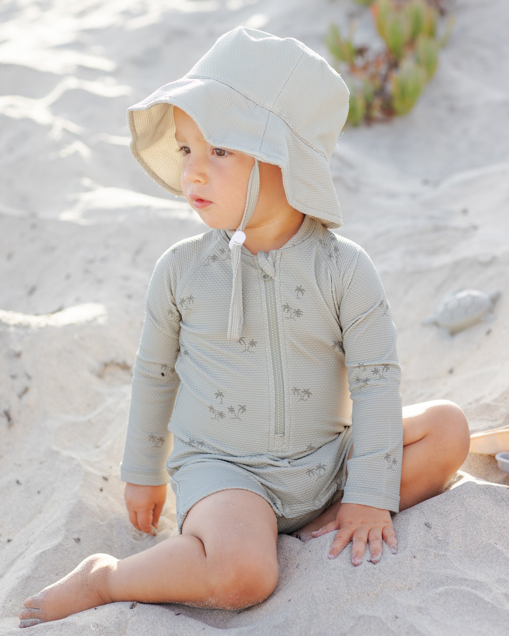 Rylee + Cru Long Sleeve One-Piece Rashguard Palm 6-12M
