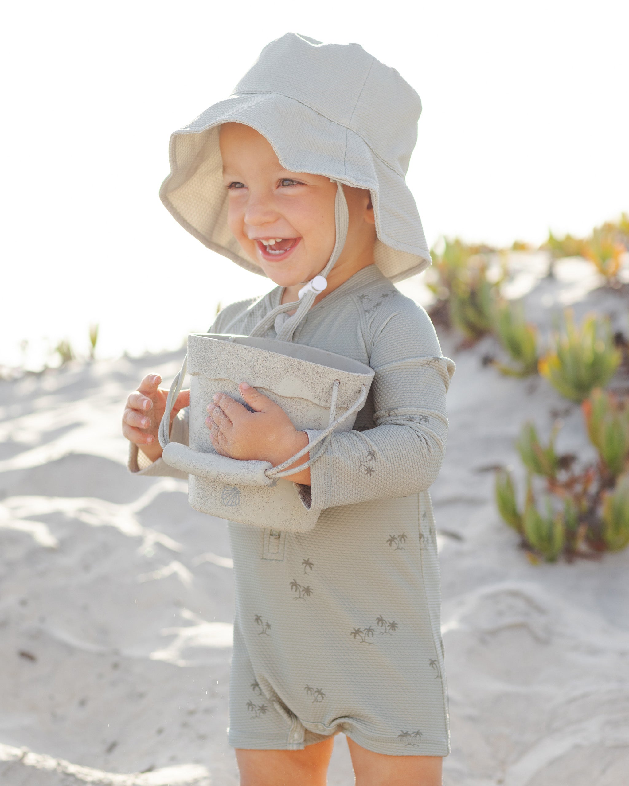 Rylee + Cru Long Sleeve One-Piece Rashguard Palm 12-18M