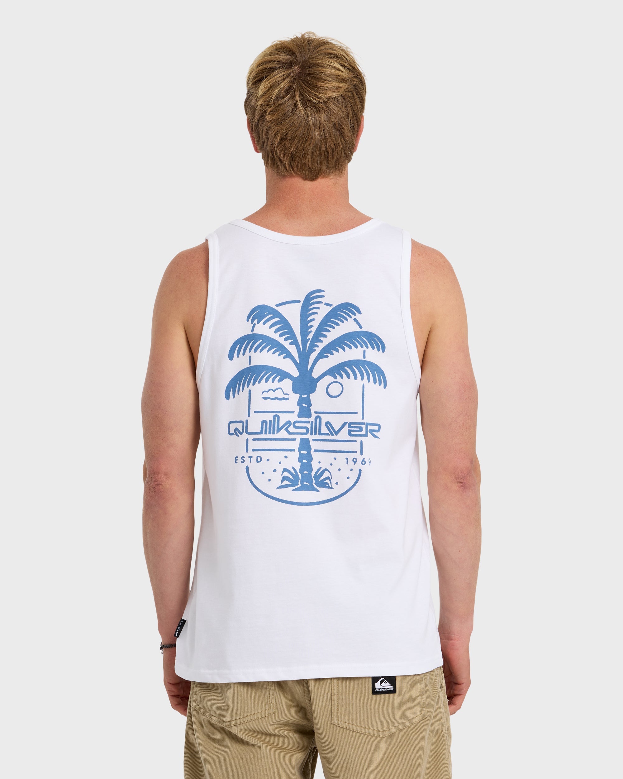 Quiksilver Uno Palm Tank MT1 WHT-White XL