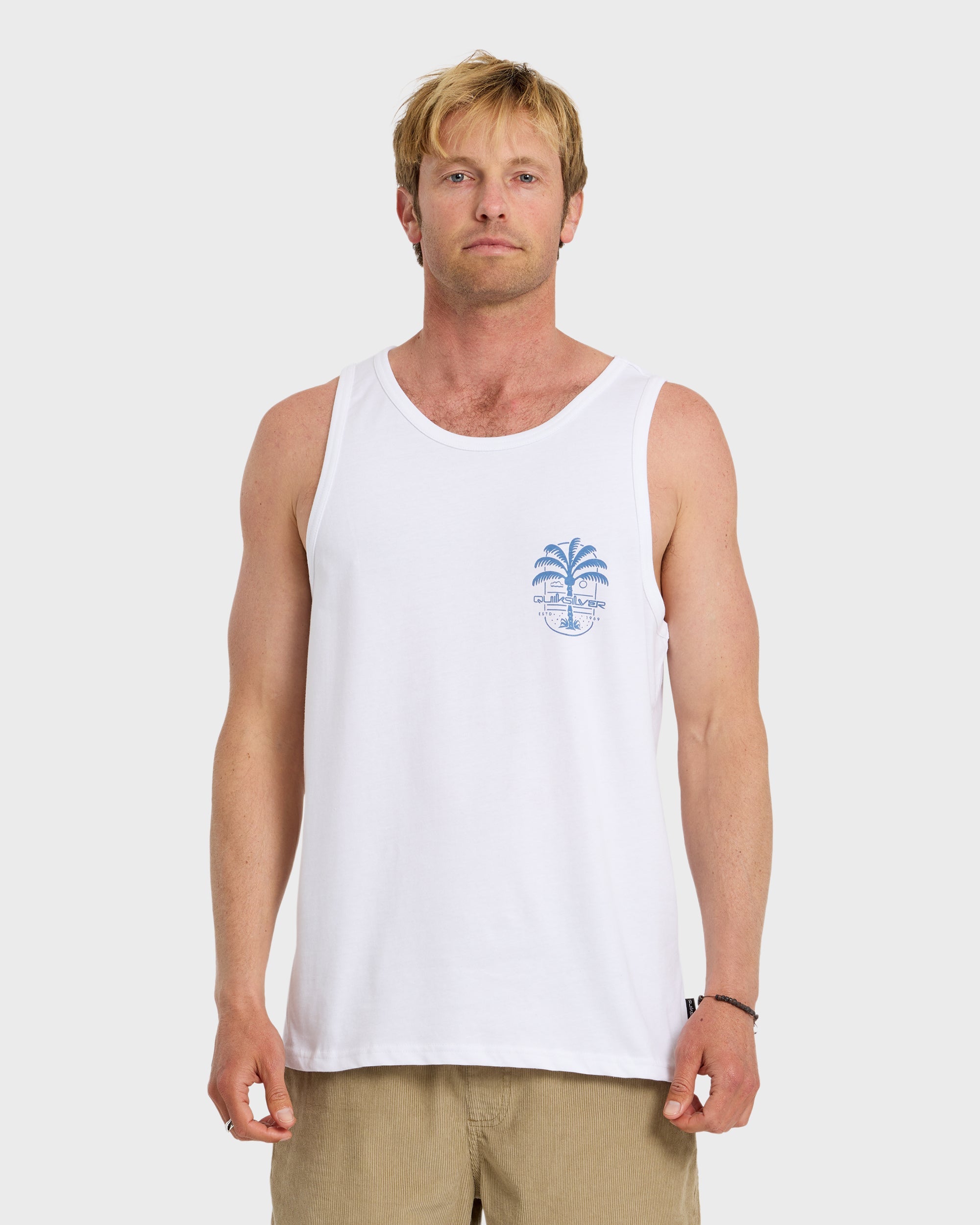 Quiksilver Uno Palm Tank MT1 WHT-White L