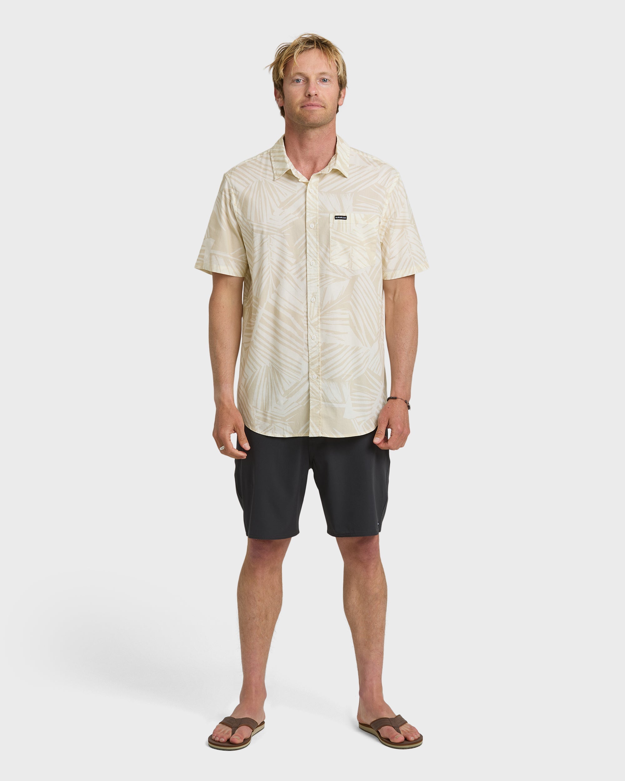 QUIKSILVER ARUBA PALM CLASSIC STRETCH SNE-SNOW WHITE M