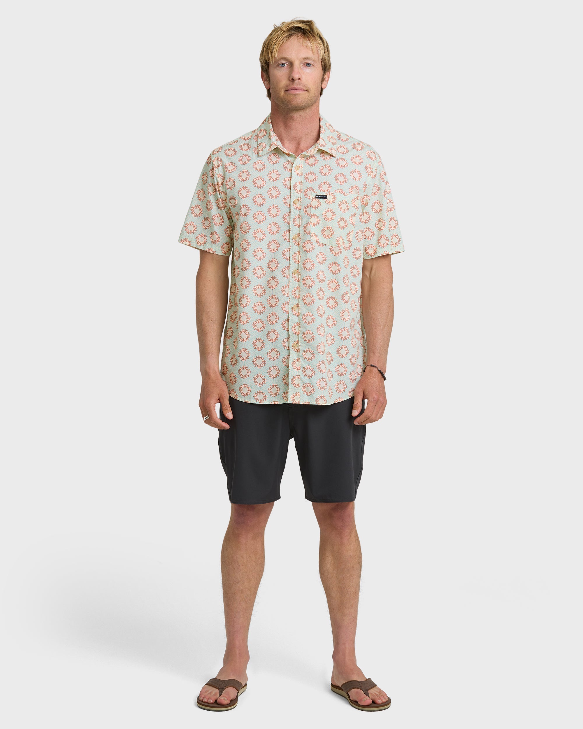 Quiksilver Ocean Mayhem Classic SS Woven AQU-Aqua L