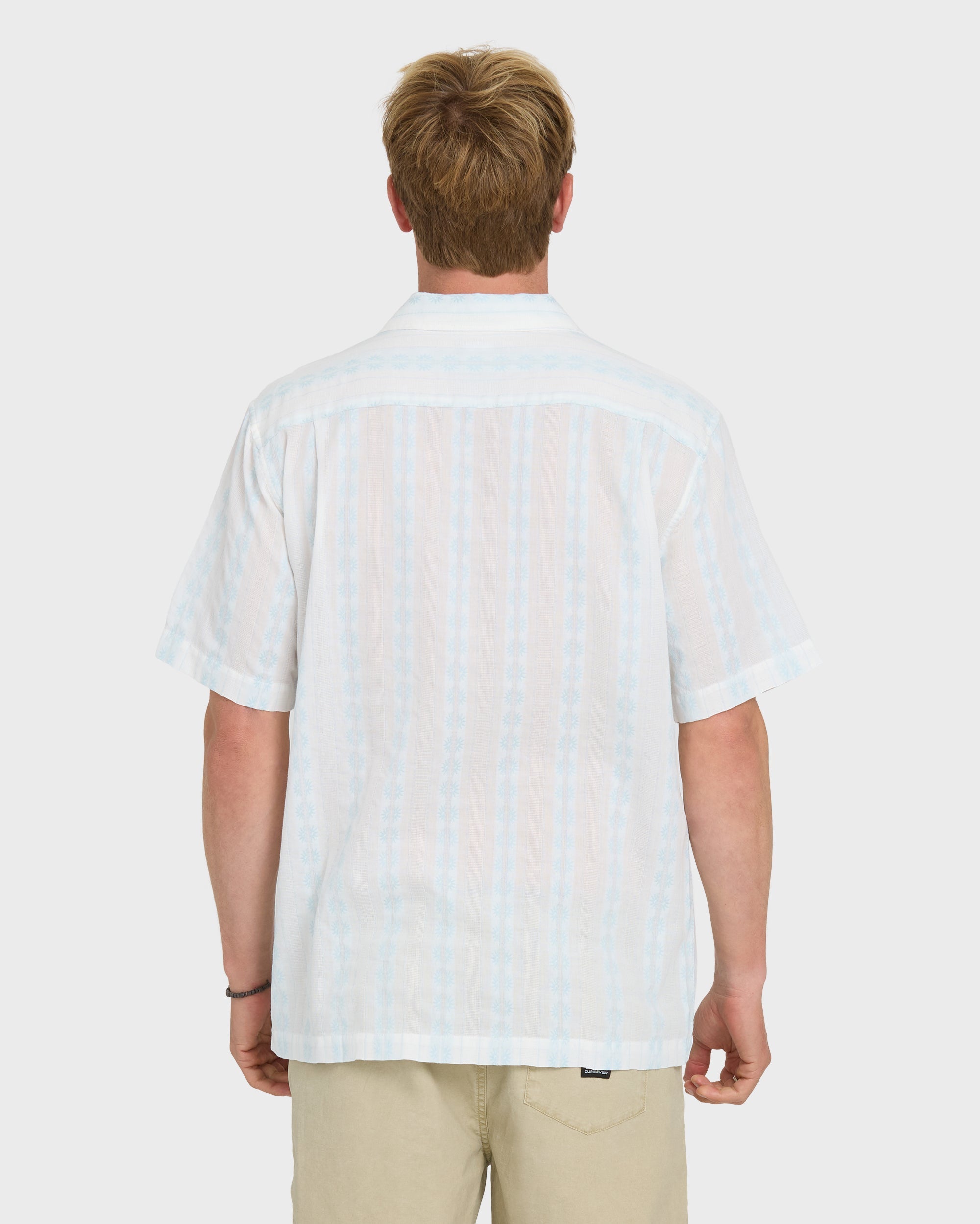 Quiksilver BISHOP JACQUARD CAMP SS MEN'S Shirt SKYWAY M