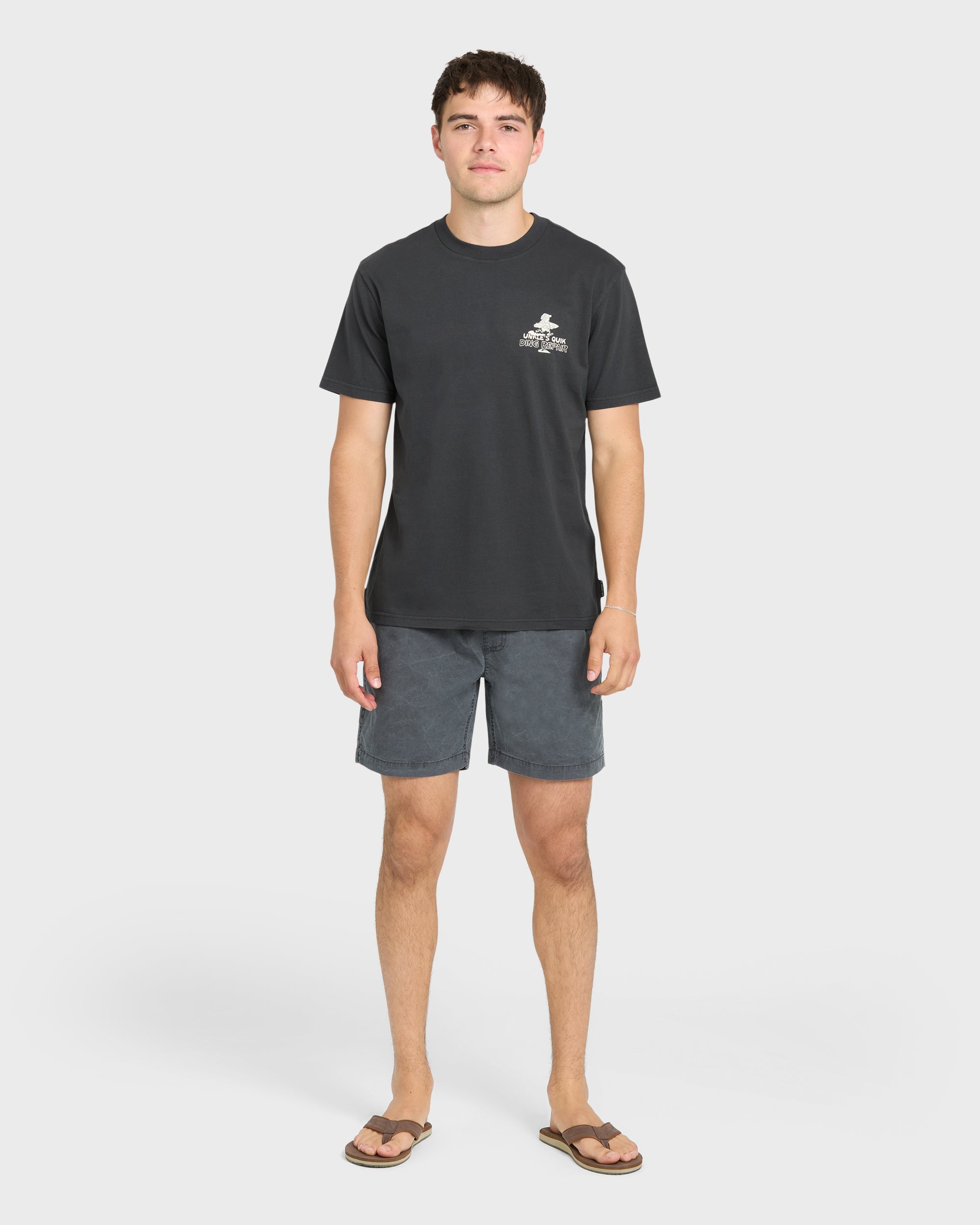 QUIKSILVER UNKLES DING REPAIR PMT / PHANTOM / OPENSTOCK ALPHA MEN Shirt PHANTOM M