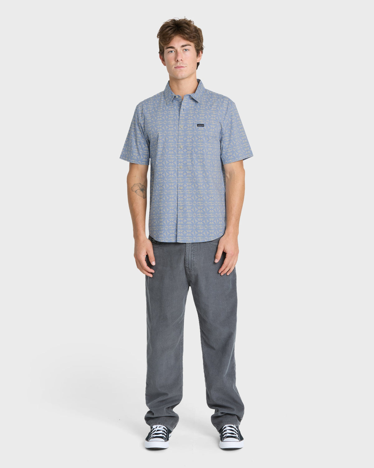 Quiksilver Nature Tile Classic SS Shirt Quiet Harbor XL