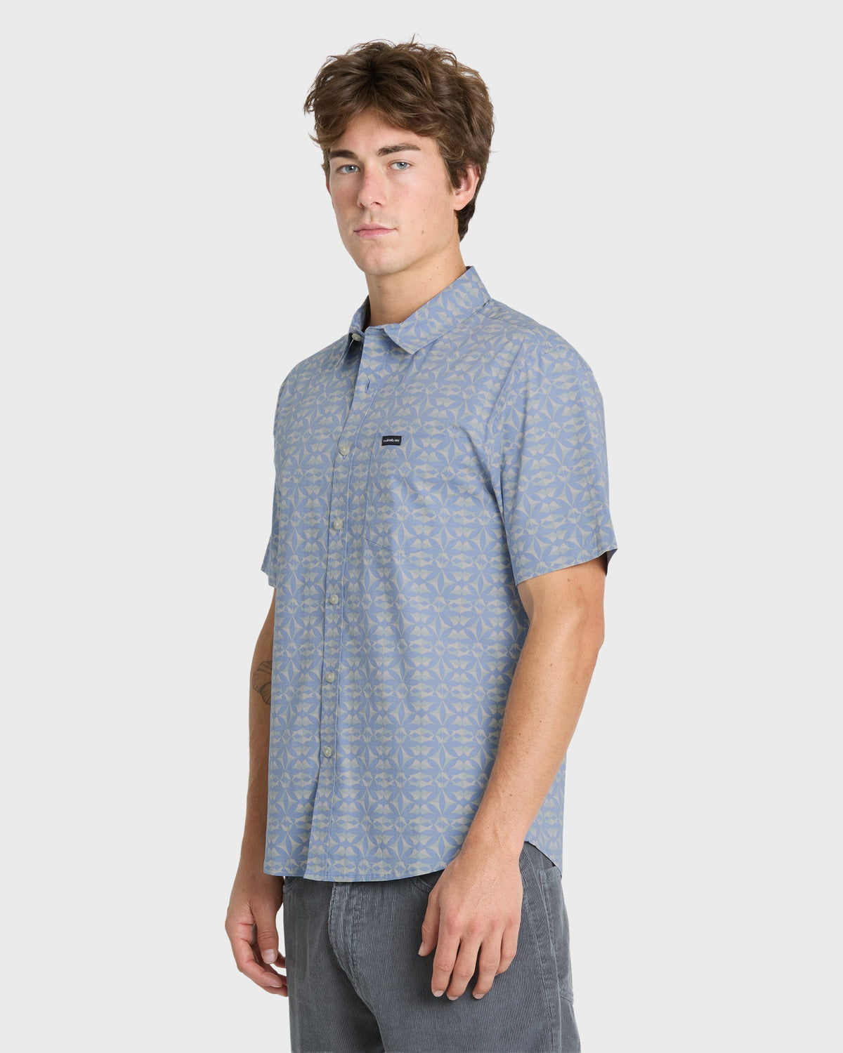 Quiksilver Nature Tile Classic SS Shirt Quiet Harbor L