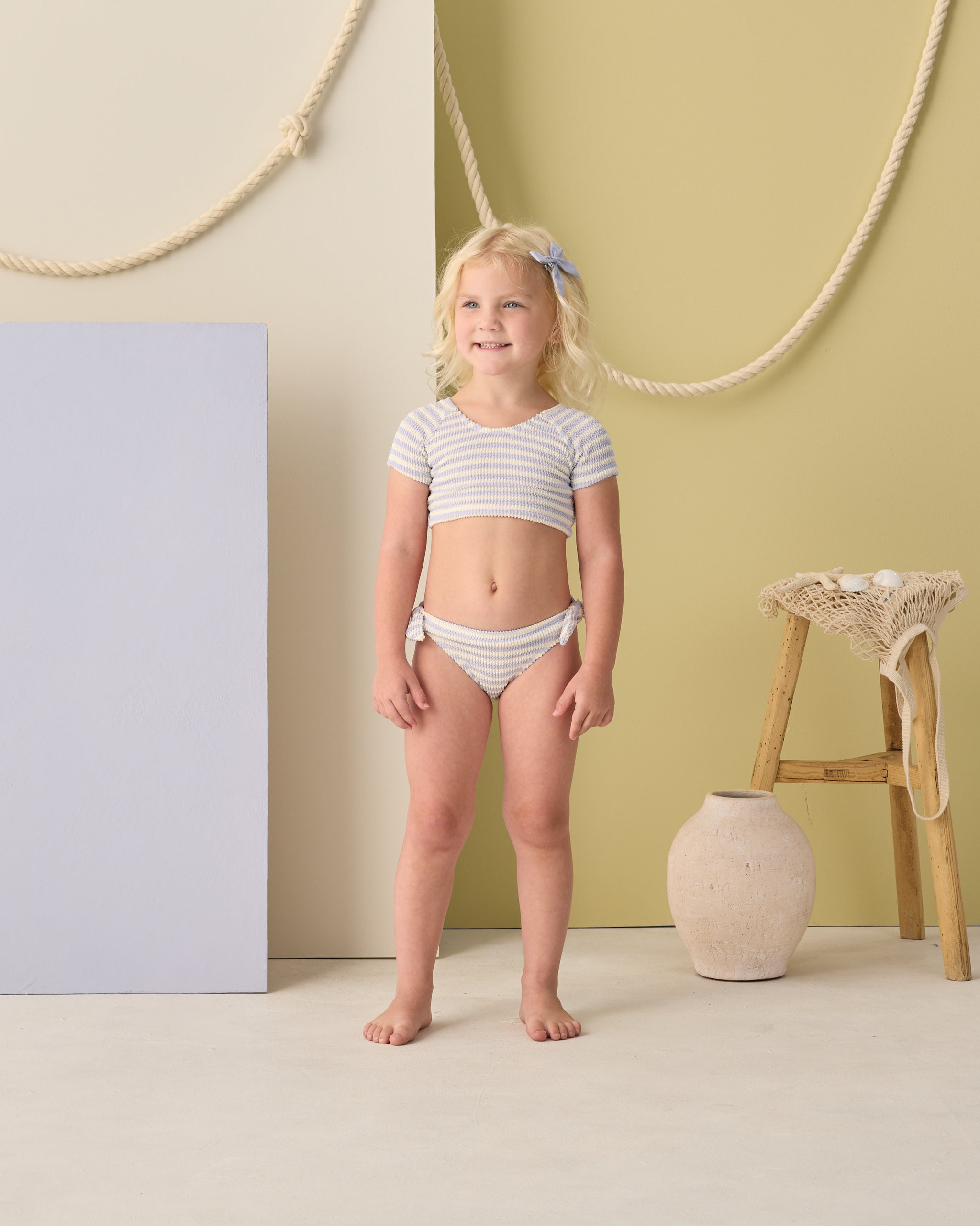 Rylee & Crew Cropped Rashguard Set Periwinkle 8-9Y