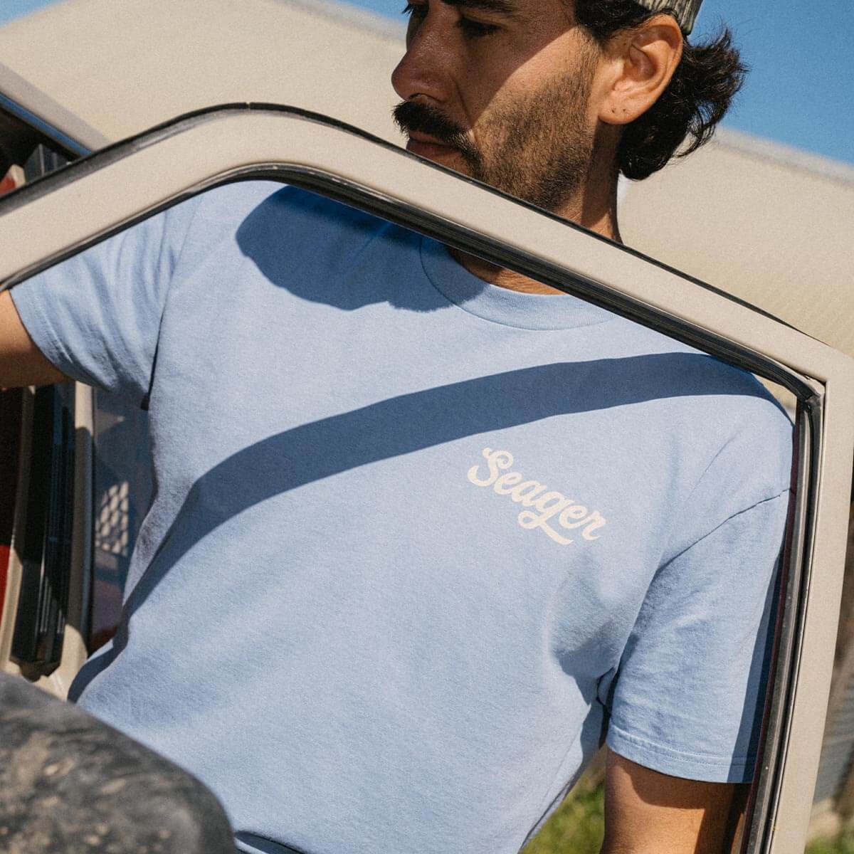 Seager Russ Tee Faded Denim M