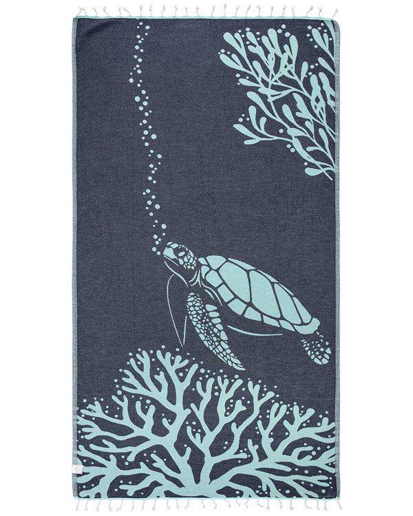 Sand Cloud Turkish Beach Towel BubblesTurtle Seaglass Regular