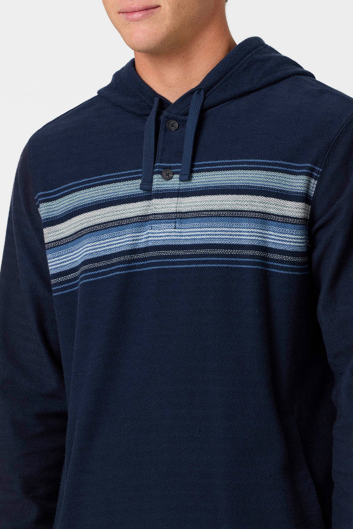O'Neill Bavaro Block Striped Poncho Fleece NVY XL