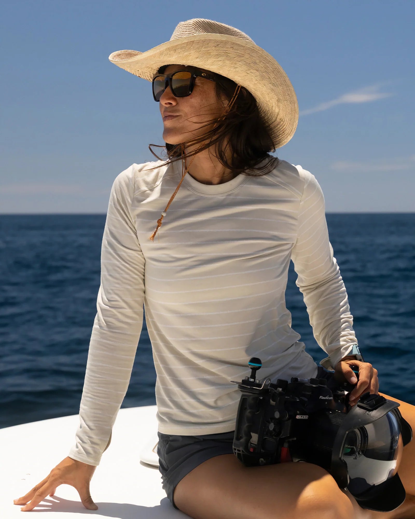 Free Fly Women's Bamboo Shade Long Sleeve II Tropic Sea L