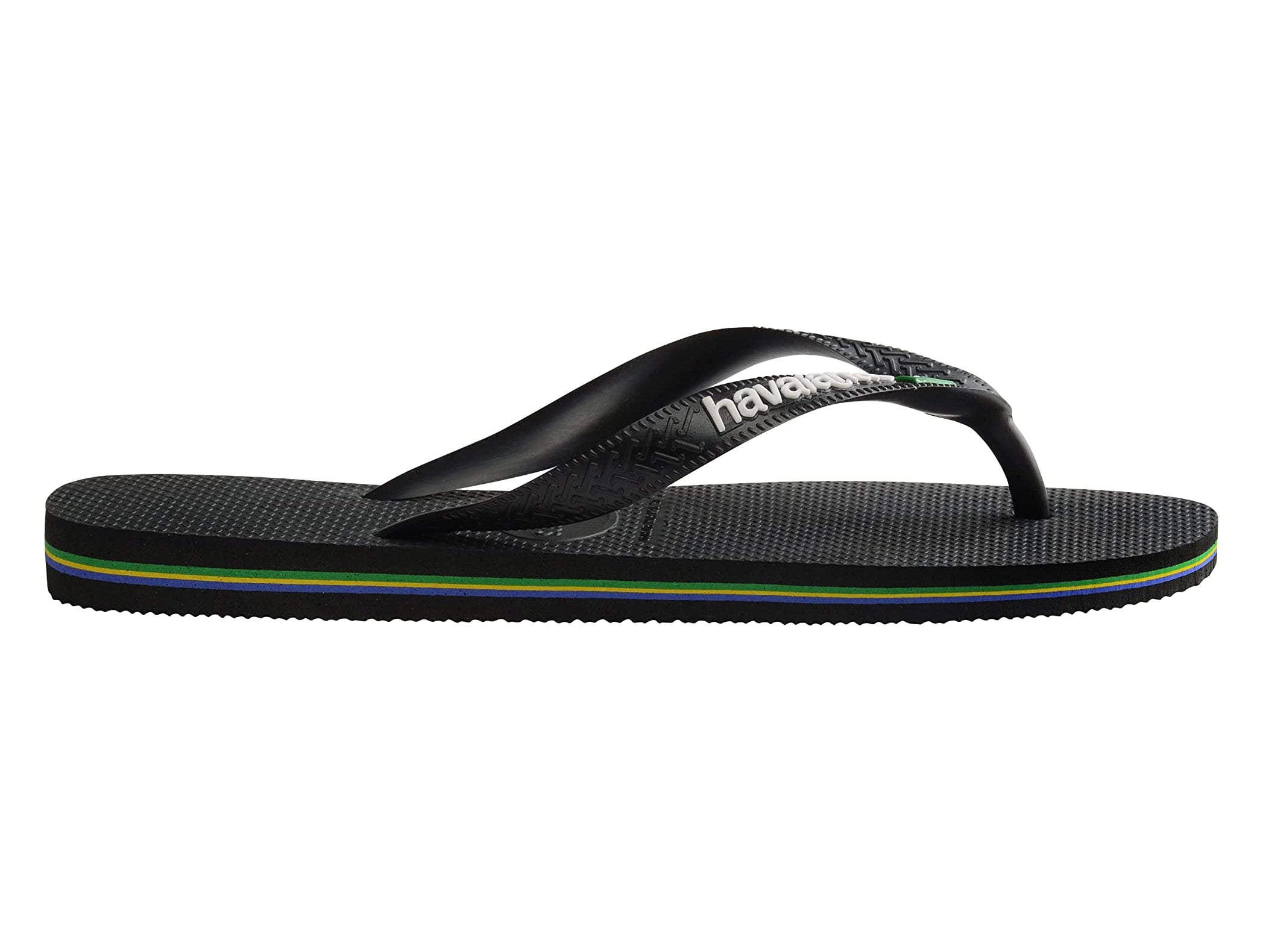 Havaianas Brazil Logo Mens Sandal 1069-Black-Black 8
