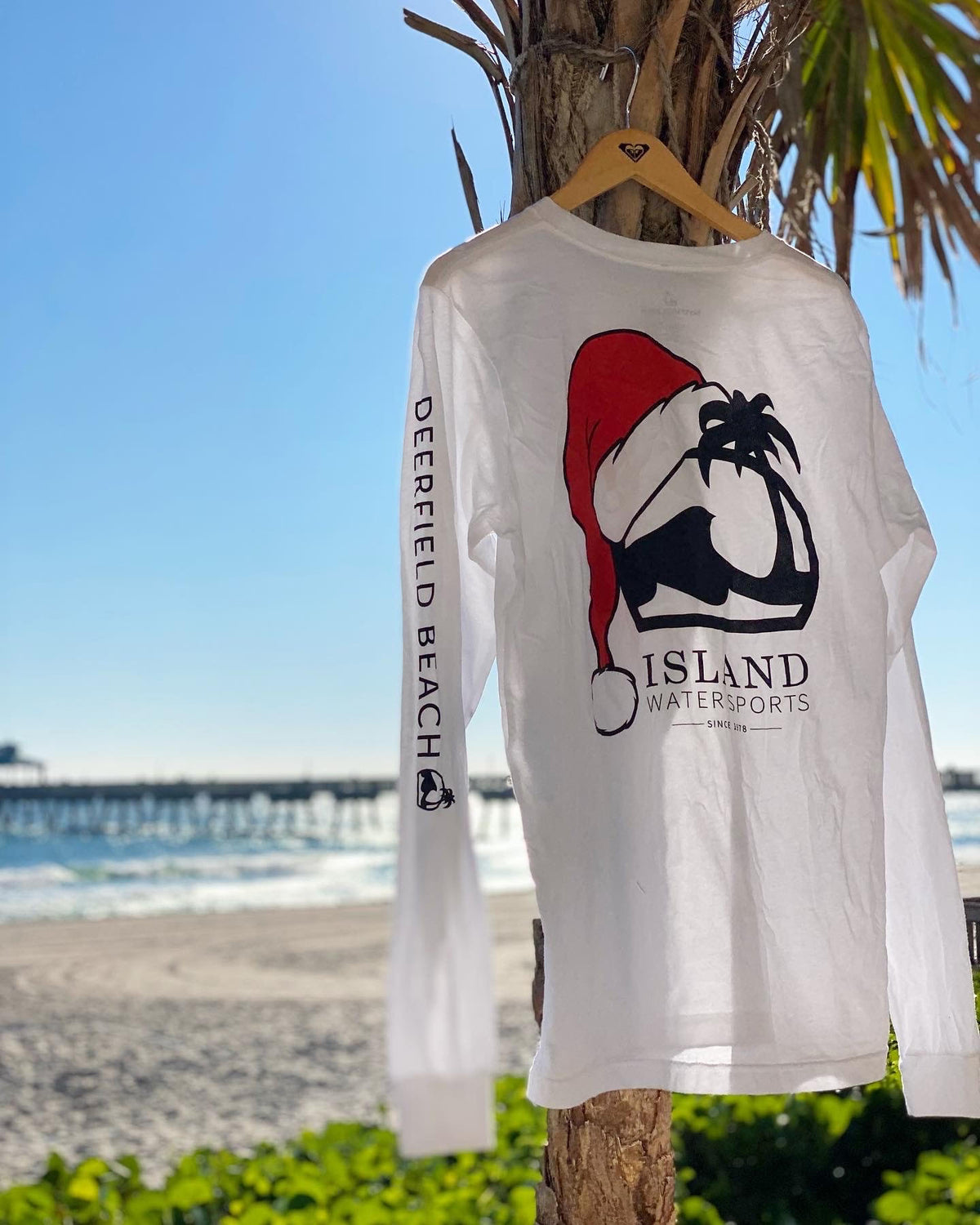 Island Water Sports Santa Hat LS Tee Deerfield L