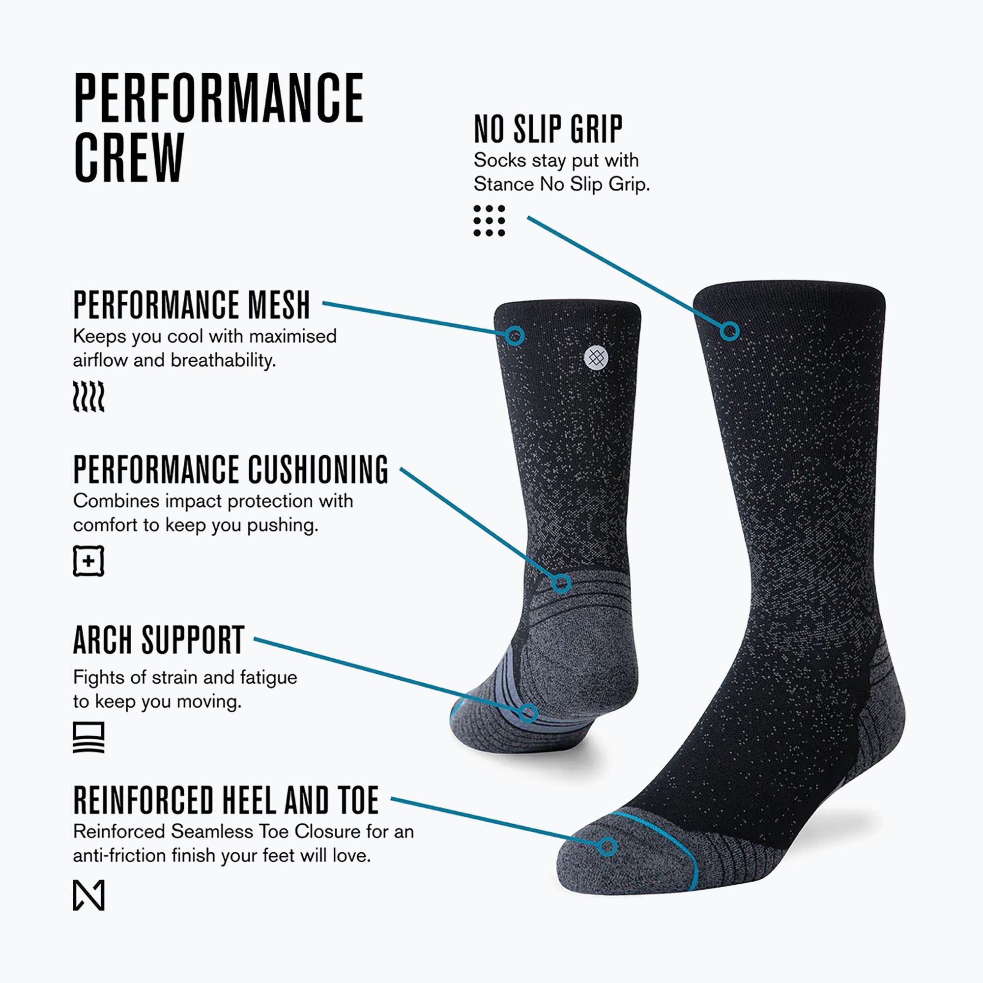 STANCE ICON SPORT CREW BLK-BLACK M