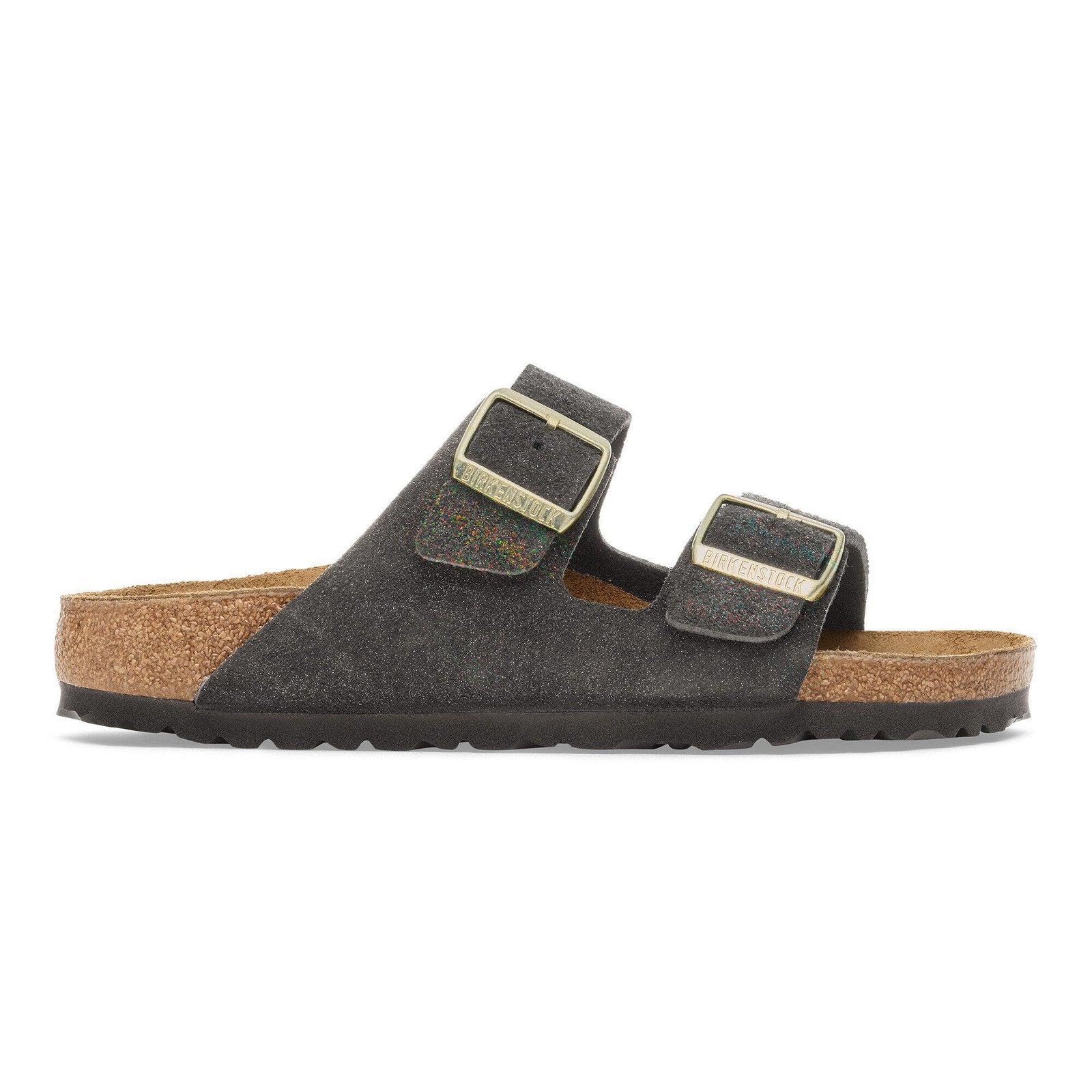 Birkenstock Arizona Womens Sandal Suede-Shimmering Black 9