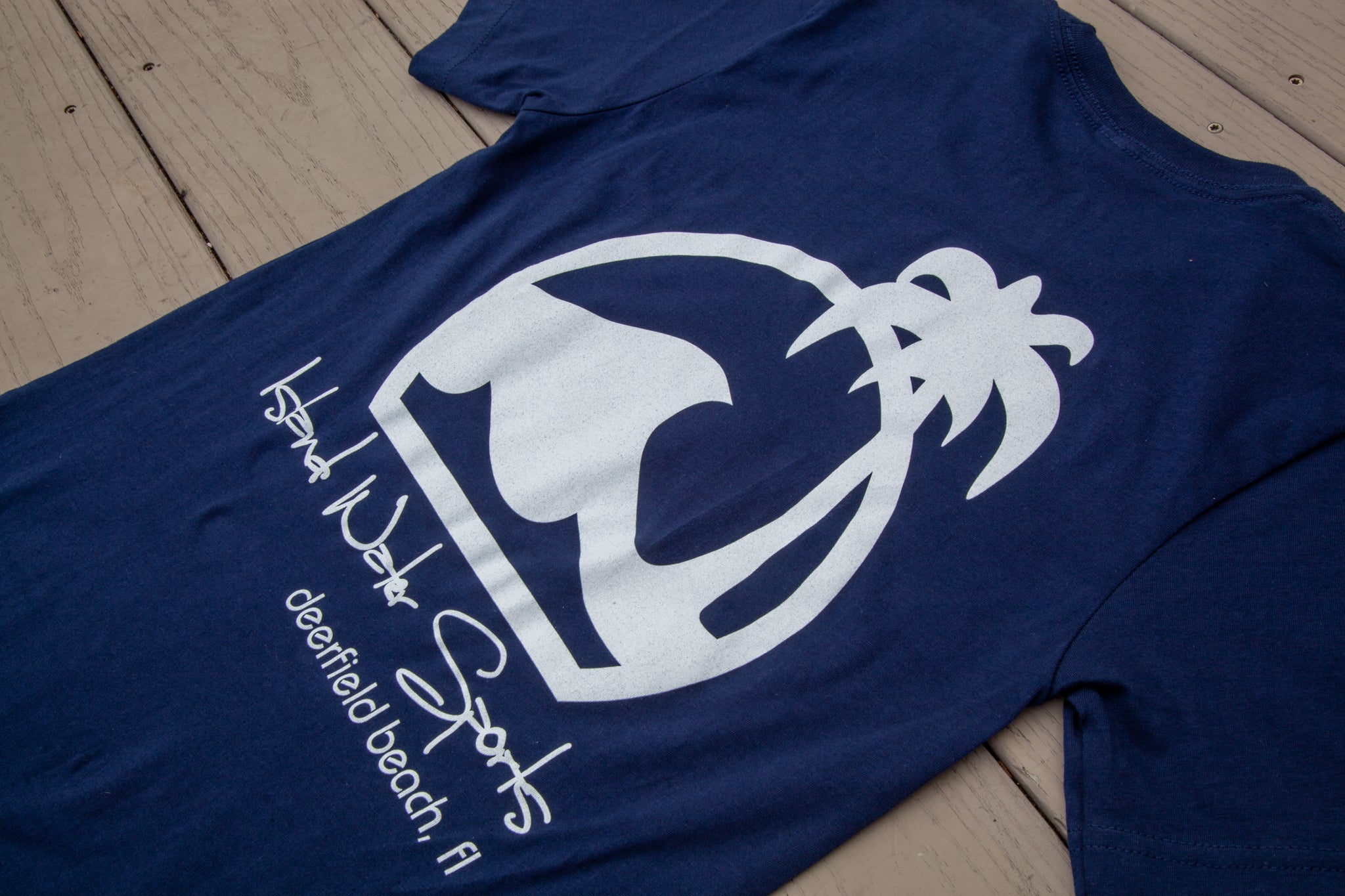 Island Water Sports Script Logo DFB S/S Tee Navy/White XXL