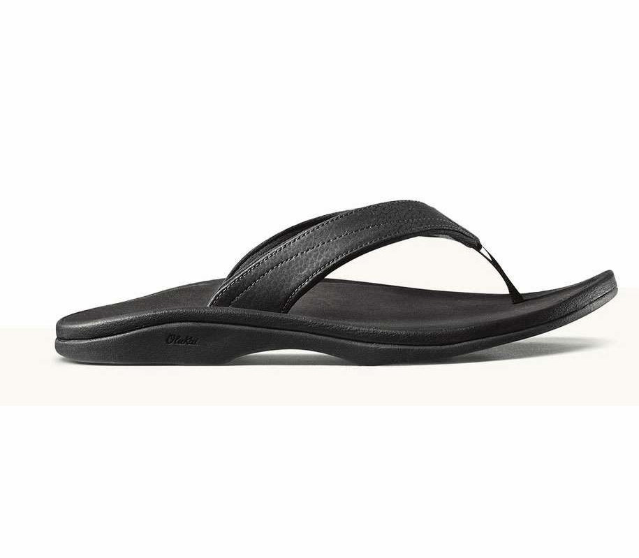 Olukai Ohana Womens Sandal 4040-Black-Black 9