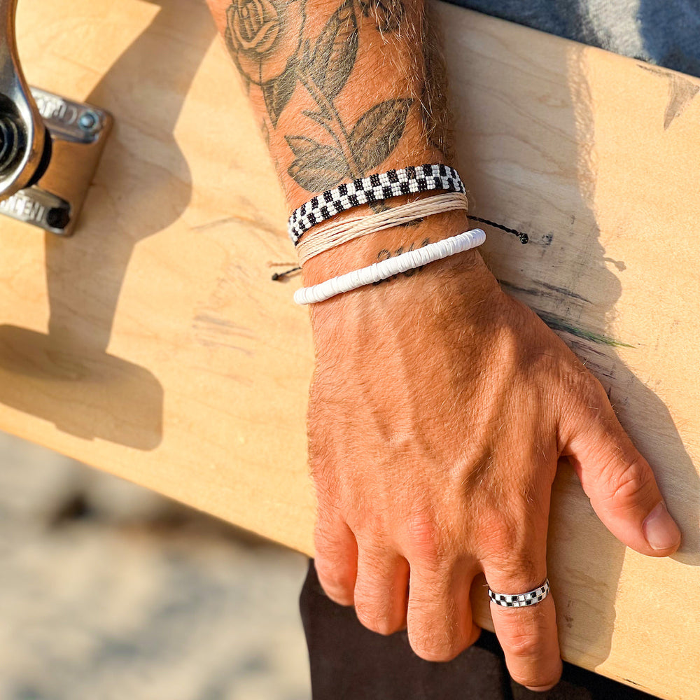 Puravida Checkerboard Ring SILV 8