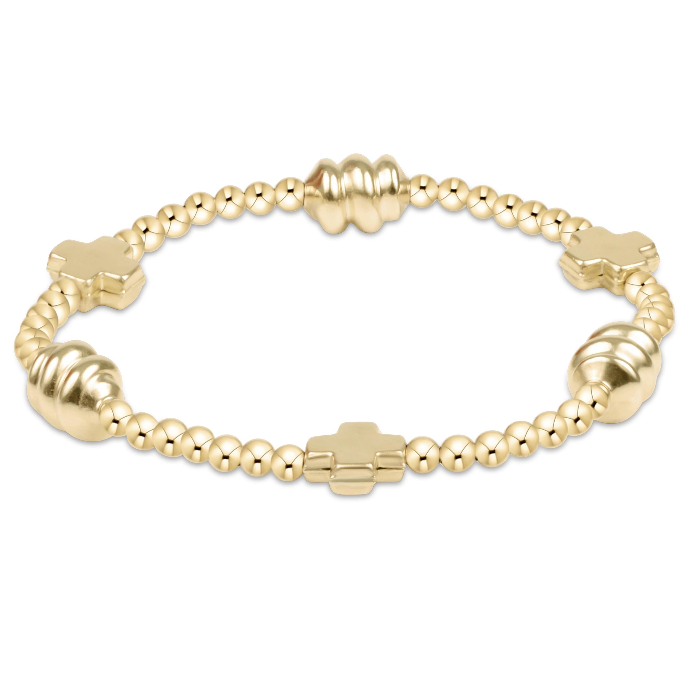Enewton Beaded Bracelet SignatureCrossGold AdmireGold 3mm