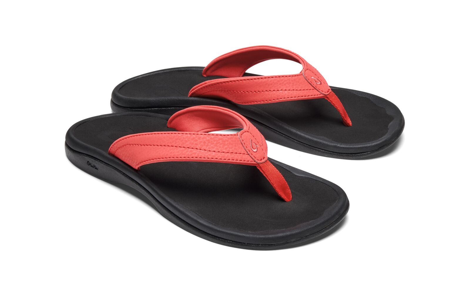 Olukai Ohana Womens Sandal HC40-Hot Coral-Black 7