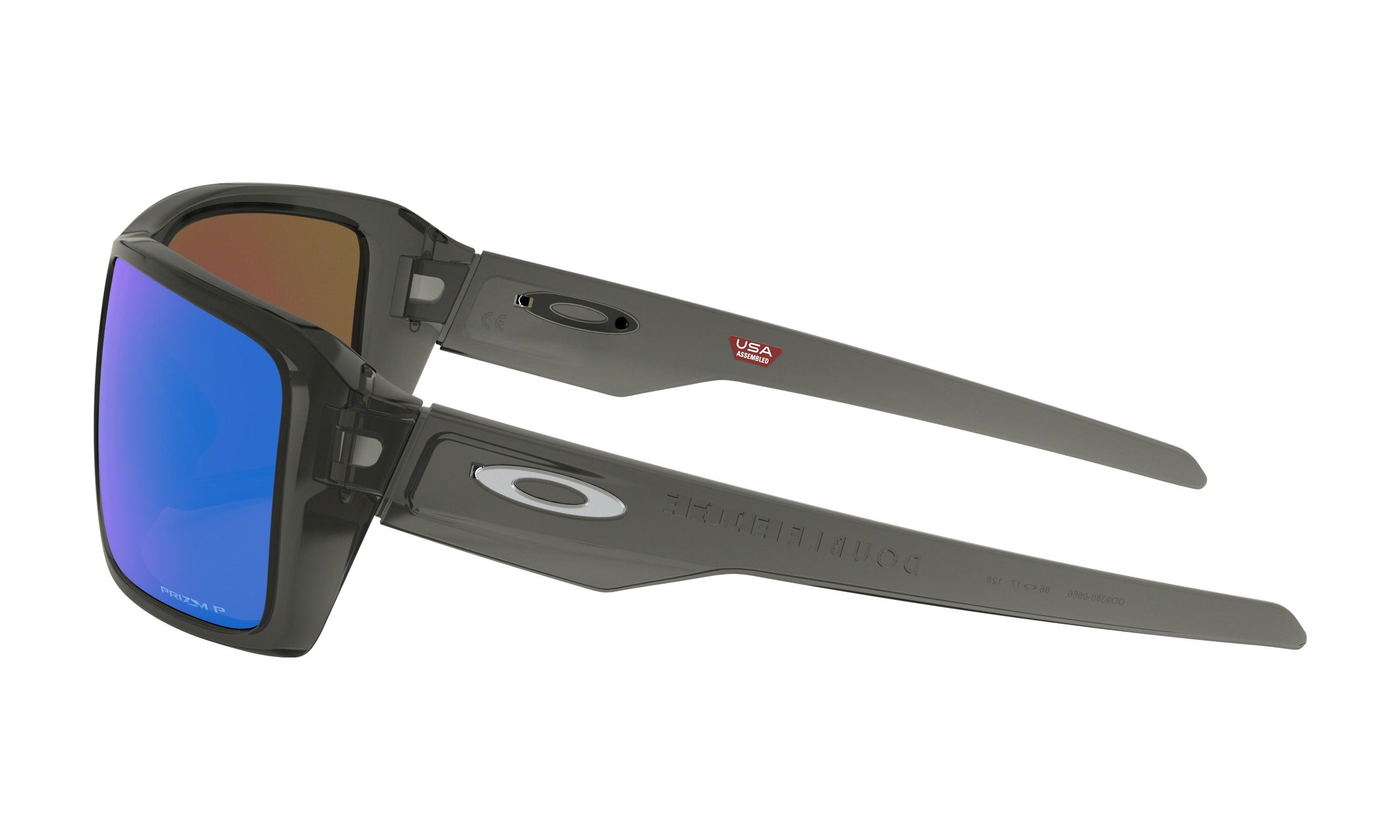 Oakley Double Edge Polarized Sunglasses Grey Smoke Prizm Sapphire Square