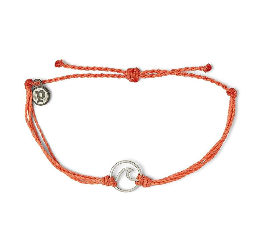 Puravida Silver Wave Bracelet Coral OS