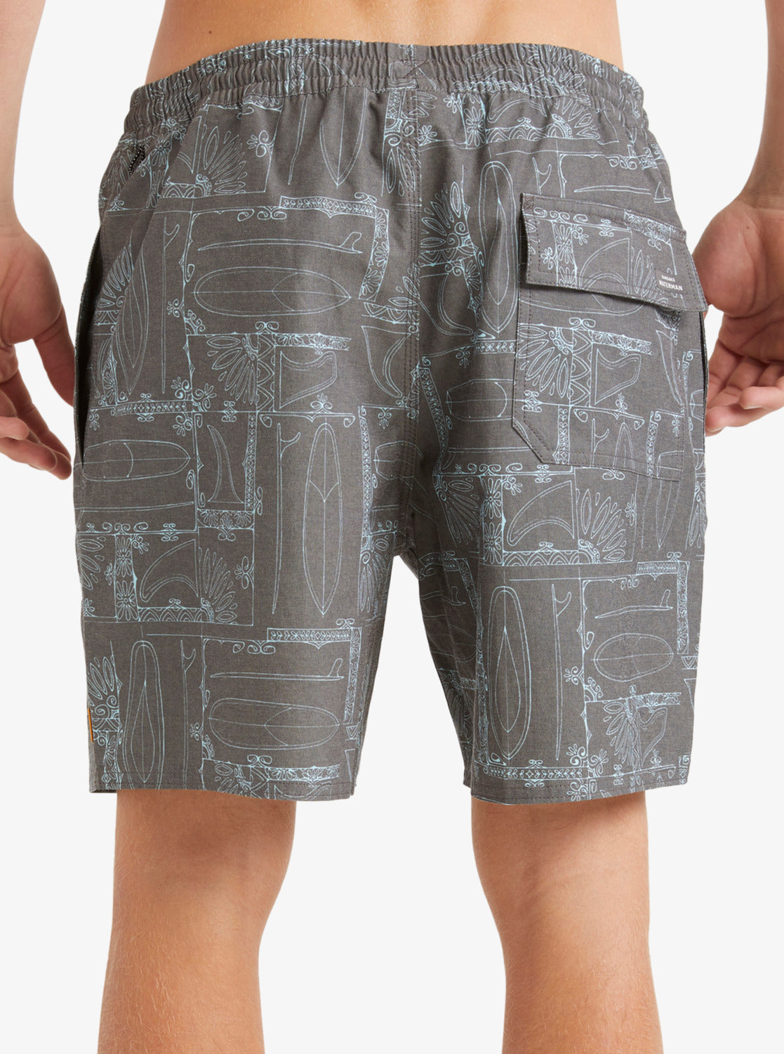 Quiksilver Waterman Longboard Volley 17" Elastic Waist Shorts KVJ9 S