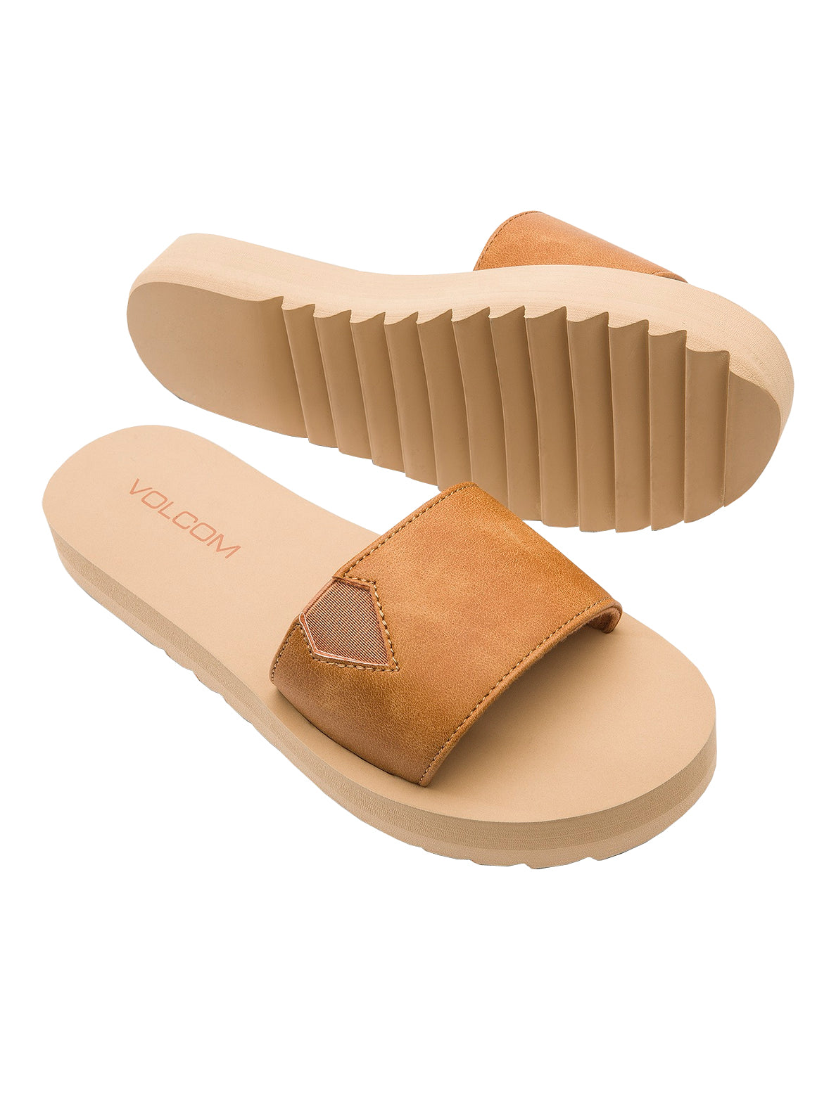 Volcom Not So Simple Slide Womens Sandal TAN-Tan 8