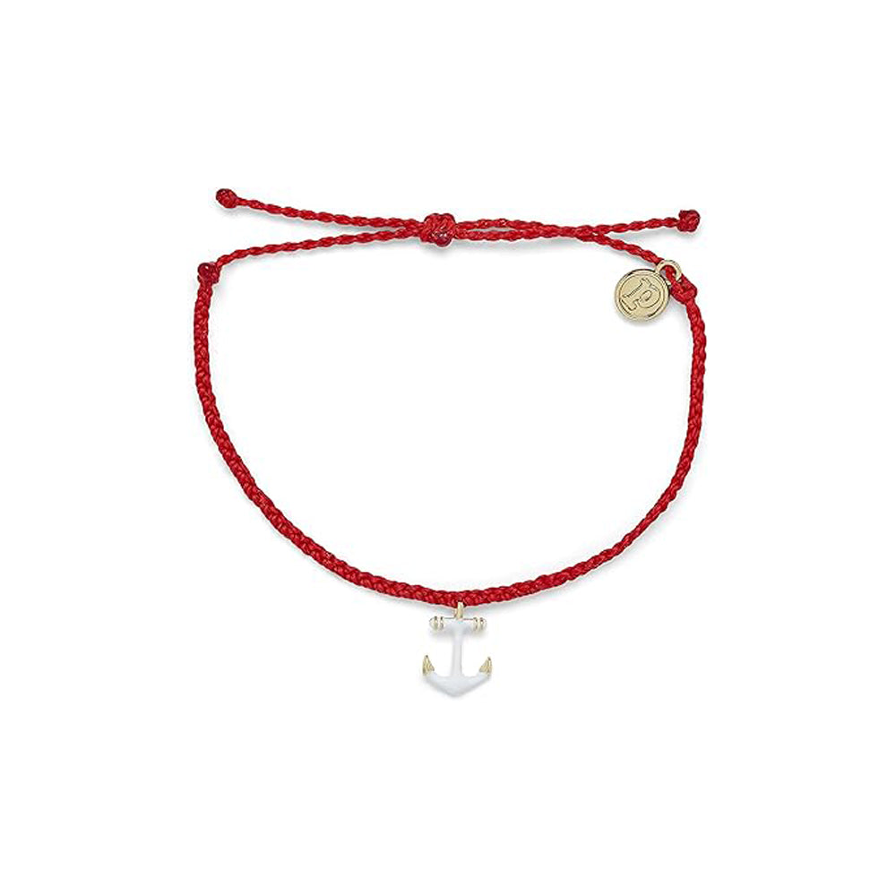 Puravida Gold Anchors Away Bracelet  Ruby Red OS