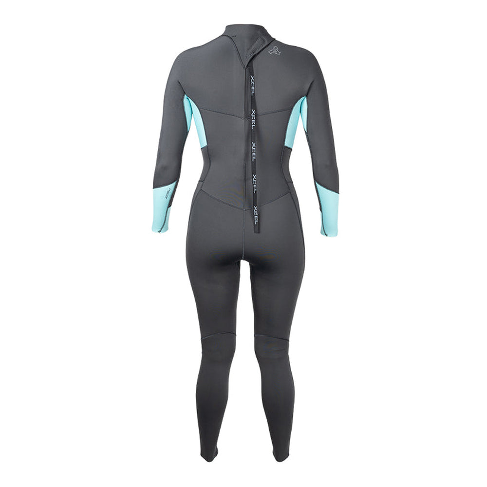 Xcel Axis X 3/2mm Back-Zip Womens Fullsuit GGL-Graphite-Glacier Blue 6