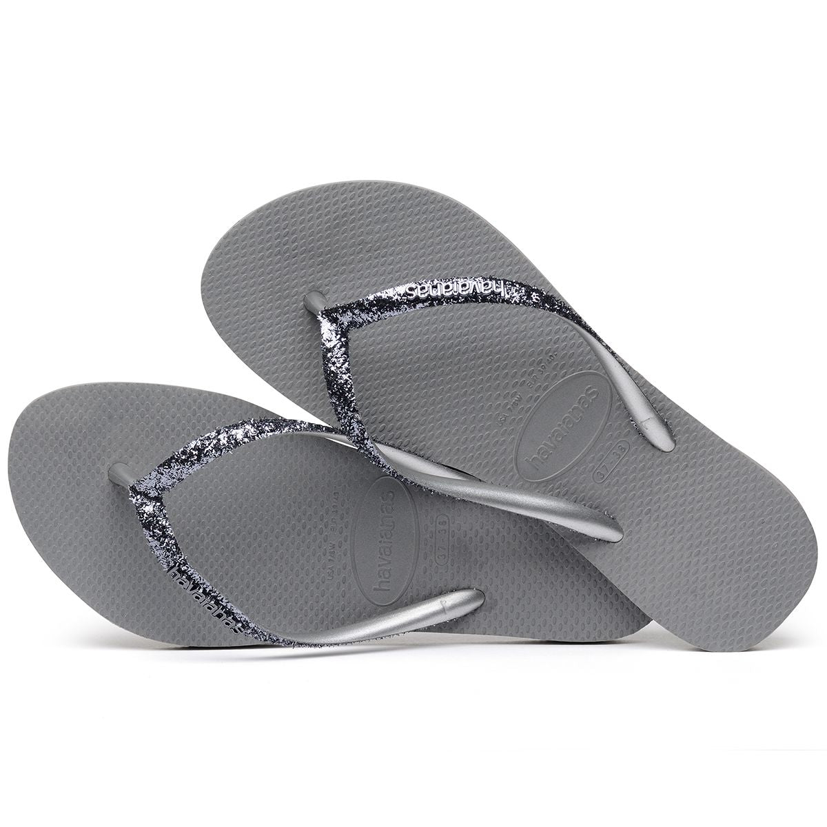 Havaianas Slim Glitter 2 Womens Sandal 5178-Steel Grey 6