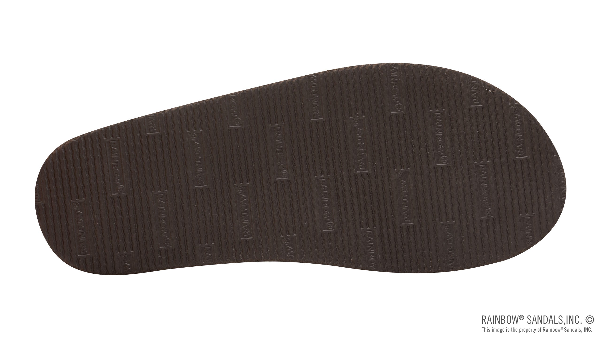 Rainbow Single Layer Leather Mens Sandal Redwood S