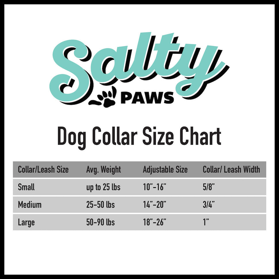 Salty Paws Surfing Dog Collar | Designs for Beach Dogs, Floral, Fishing, Surfing, Hawaiian, SurfStripe L