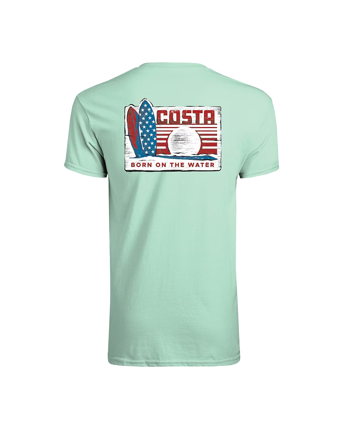 Costa Del Mar Woodcut Surfing Short Sleeve Tee