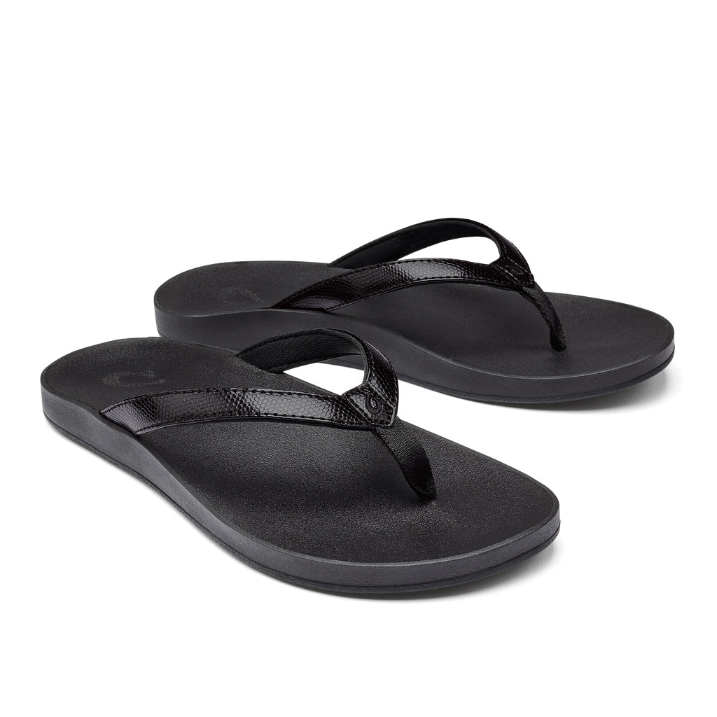 Olukai Puawe Womens Sandal 4040-Black-Black 6