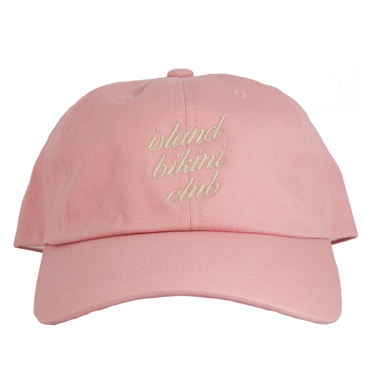 Island Water Sports Bikini Club Script Hat Pink-Khaki OS