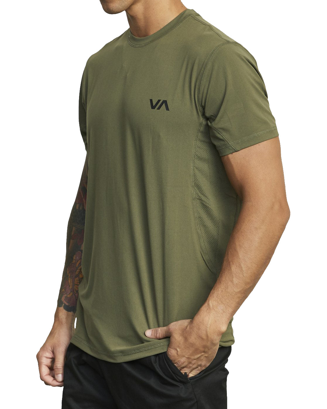 RVCA Sport Vent SS Tee OLV-Olive M
