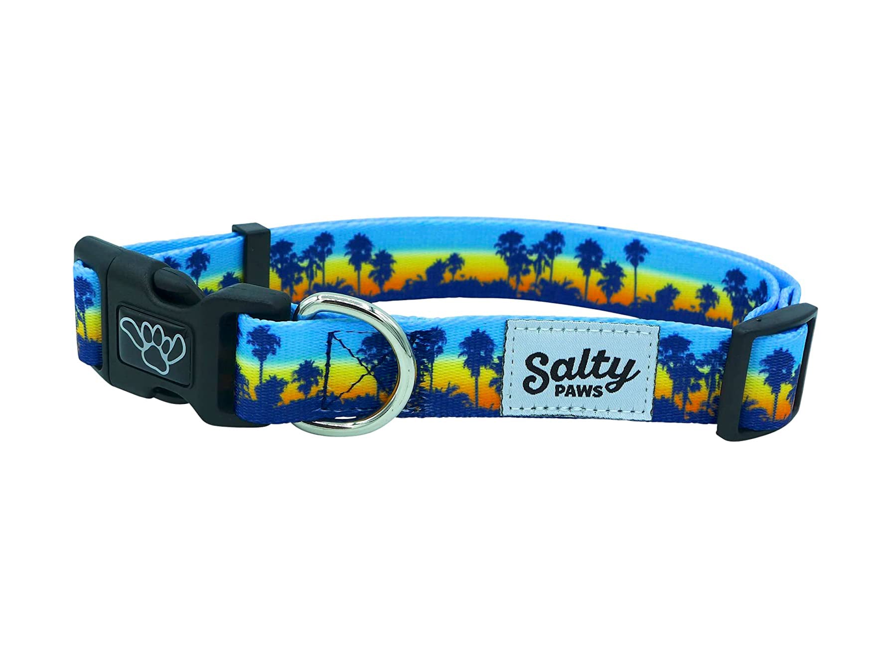 Salty Paws Surfing Dog Collar | Designs for Beach Dogs, Floral, Fishing, Surfing, Hawaiian, SunsetPalms M
