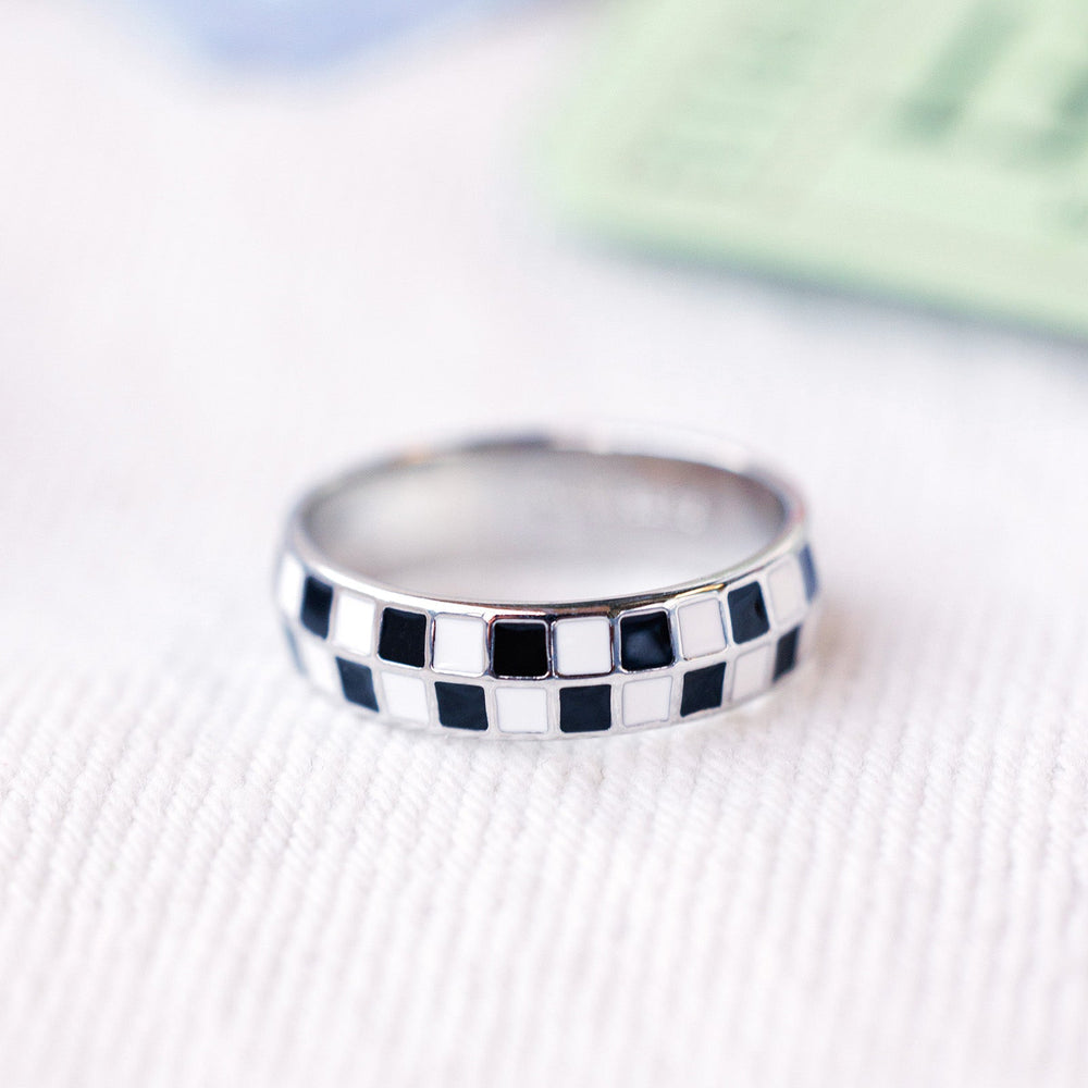 Puravida Checkerboard Ring SILV 8